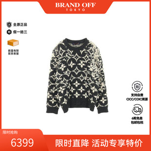 中古LV路易威登男A级95新knit针织羊毛上衣灰色