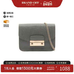 中古Furla芙拉女包A级95新Shoulder bag肩包牛皮斜挎包绿色正品