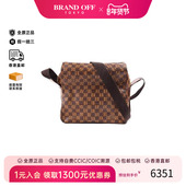 HK正品 中古LV路易威登男包A级95新bag包涂层 防水帆布斜挎包棕色