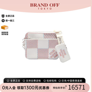 中古LV路易威登男包A级95新Trio Messenger邮差包牛皮斜挎包白色
