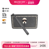中古Fendi芬迪女包B级9新Clutch bag手拿包牛皮手拿包黑色