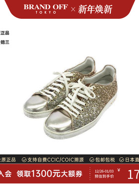 中古LV路易威登女BC级sneakers运动鞋牛皮鞋金色正品复古BRANDOFF