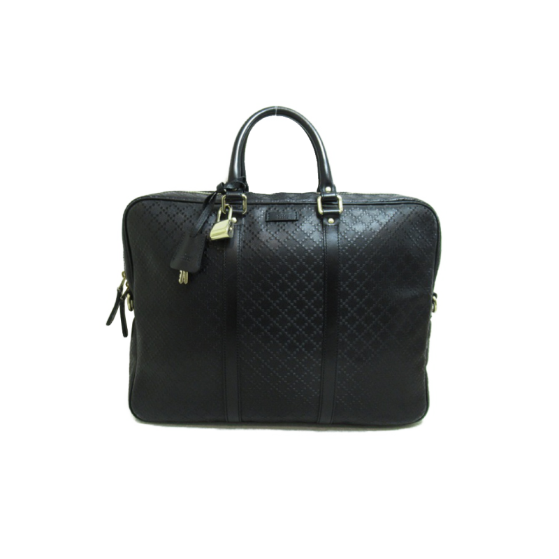 中古GUCCI古驰男包A级95新Briefcase黑色经典老花公文包手提包