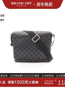 中古LV路易威登男包B级9新District PM牛皮斜挎包黑色