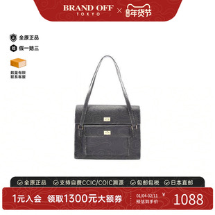中古Bally巴利女包B级9新Shoulder bag肩包牛皮单肩包黑色时尚