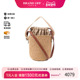 中古Chloe克洛伊女包A级95新Bucket Bag水桶包编织品斜挎包浅褐色