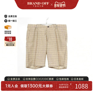 中古Prada普拉达男A级95新shorts短裤羊毛裤子浅褐色正品BRANDOFF