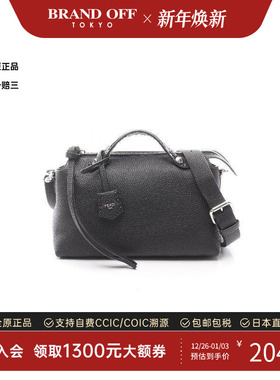 中古Fendi芬迪女包S级99新fendi芬迪牛皮斜挎包黑色正品BRANDOFF