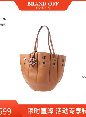 中古Loewe罗意威女包A级95新tote bag托特包牛皮托特包棕色正品