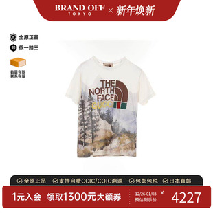 中古Gucci古驰男A级95新cut BRANDOFF sew针织布棉上衣白色正品