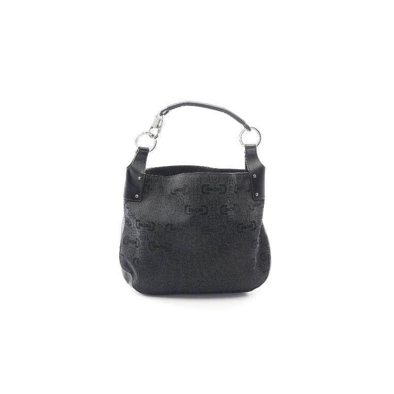 中古Gucci古驰女包A级95新shoulder bag斜挎包帆布单肩包黑色