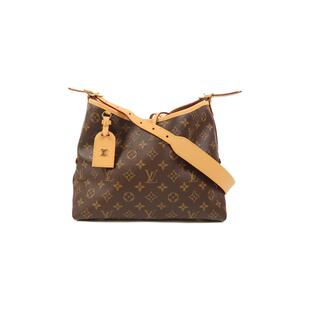 中古LV路易威登女包A级95新Carryall PM涂层/防水帆布单肩包棕色