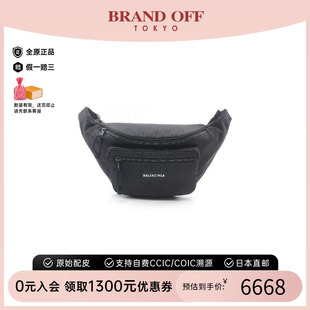 中古Balenciaga巴黎世家男包S級(jí)99新waist bag腰包帆布腰包黑色
