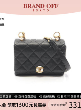 中古Chanel香奈儿女包A级95新shoulder bag斜挎包羊皮斜挎包黑色