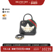 中古Gucci古驰女包S级99新Horsebit 1955马衔 1955牛皮斜挎包黑色