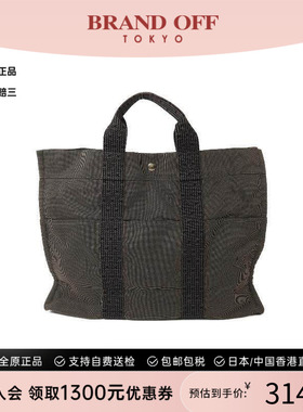 中古Hermes爱马仕女包B级9新Tote Bag托特包帆布托特包灰色正品