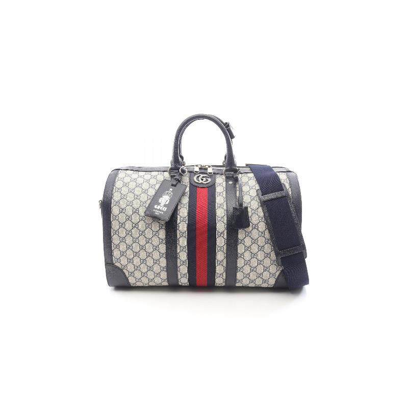 中古Gucci古驰男包A级95新duffel bag行李袋涂层/防水帆布斜挎包