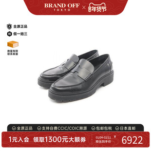 中古Hermes爱马仕男B级9新loafers乐福鞋牛皮鞋黑色