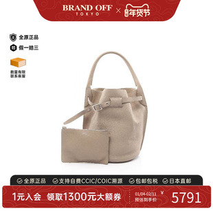 中古Celine赛琳女包A级95新bucket水桶包牛皮手提包浅褐色