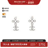 中古Chanel香奈儿女A级95新earrings耳环不锈钢耳夹 耳钉银色