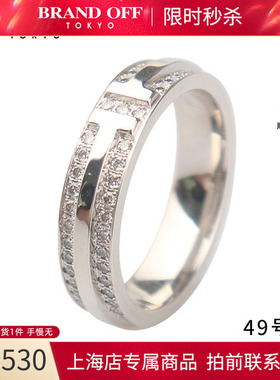 「95新」TIFFANY(蒂芙尼)铺镶钻石窄式戒指45mm750白金49号时尚