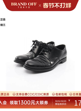 中古Prada普拉达男B级9新Dress shoes晚装鞋牛皮鞋黑色