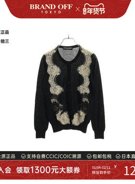 中古Dolce & Gabbana杜嘉班纳女B级9新cardigan开衫尼龙上衣黑色