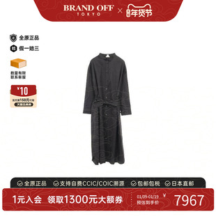 中古Hermes爱马仕女A级95新one piece连衣裙棉上衣黑色BRANDOFF