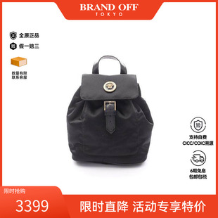 中古Versace范思哲女包A级95新Backpack背包尼龙双肩包黑色时尚