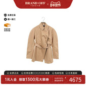 中古Celine赛琳女A级95新coat风衣外套棉外套浅褐色