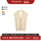 中古Hermes爱马仕女B级9新vest背心牛仔布上衣浅褐色