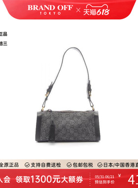 中古Gucci古驰女包B级9新Shoulder bag肩包牛仔布单肩包黑色