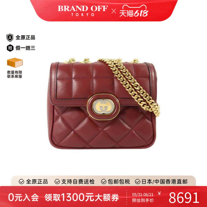 中古Gucci古驰女包A级95新Shoulder bag肩包牛皮斜挎包红色