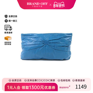 中古Miu Miu缪缪女包B级9新Clutch bag手拿包牛皮手拿包蓝色正品