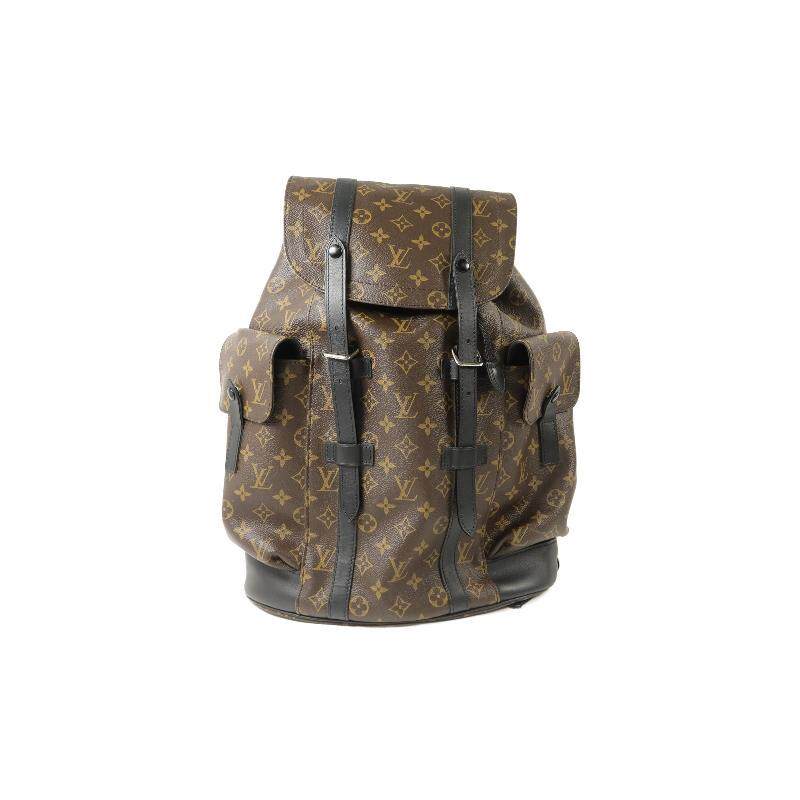 中古LV路易威登男包A级95新Backpack背包涂层/防水帆布双肩包棕色
