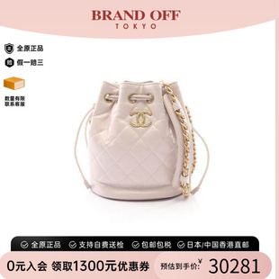 中古二奢Chanel香奈儿女士包95新bucket bag水桶包羊皮斜挎包粉色
