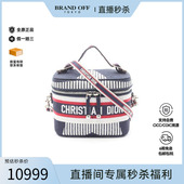 中古Dior迪奥女包A级95新handbag手提包帆布斜挎包蓝色BRANDOFF