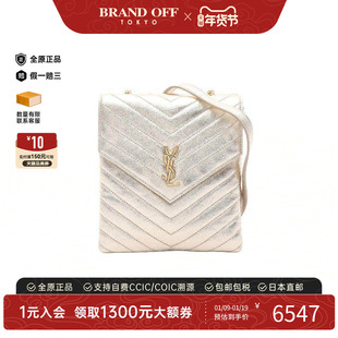 中古YSL圣罗兰女包A级95新Shoulder bag肩包漆皮斜挎包金色正品