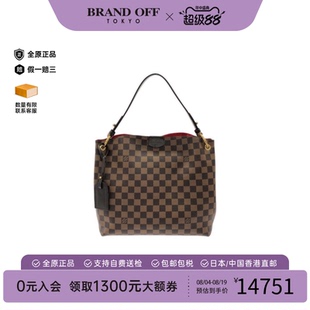 中古LV路易威登女包A级95新Graceful流浪包棋盘格单肩包
