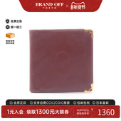 中古Cartier卡地亚男B级9新Bi fold wallet双折钱包牛皮短钱包
