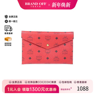 中古MCMMCM女包B级9新Clutch 防水帆布手拿包红色 bag手拿包涂层