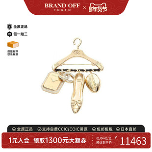中古Chanel香奈儿女A级95新brooch胸针镀金金属胸针金色