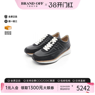 中古Hermes爱马仕女A级95新sneakers运动鞋牛皮鞋黑色