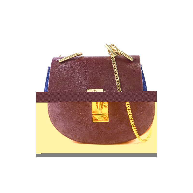 中古Chloe克洛伊女包B级9新Shoulder bag肩包牛皮斜挎包棕色正品