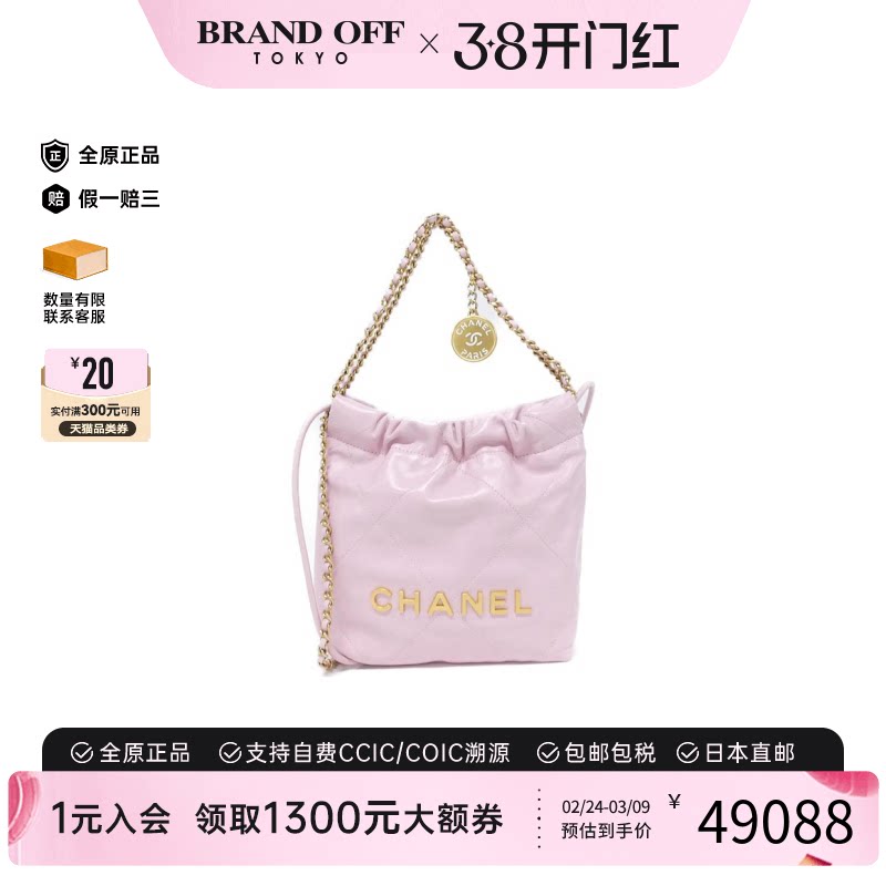 中古CHANEL香奈儿女包95新Chanel 22 Line MINI垃圾袋手提斜挎包