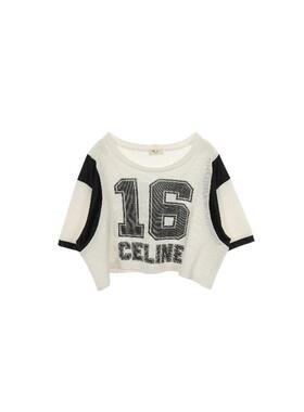 中古Celine赛琳女A级95新T-shirtT恤棉上衣白色