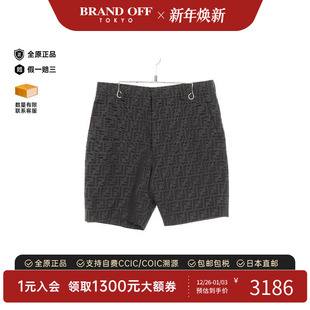 子灰色正品 棉裤 BRANDOFF pants半裤 中古Fendi芬迪男A级95新half