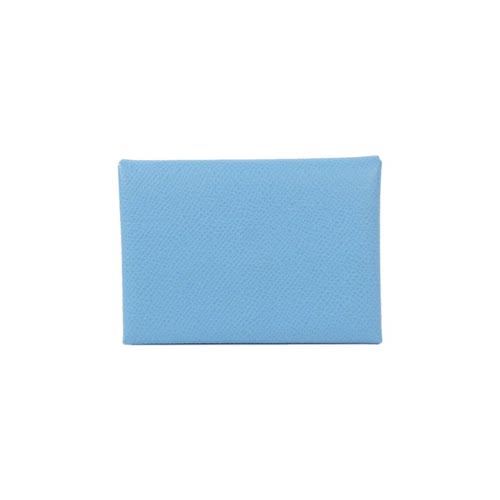 中古二奢Hermes爱马仕A级95新CALVI DUO钱包硬币包天蓝色卡包正品