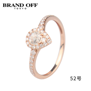 「95新」镜球形切工群镶钻石戒指K18玫瑰金52号