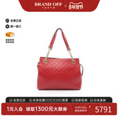 中古Gucci古驰女包A级95新shoulder bag斜挎包牛皮单肩包红色
